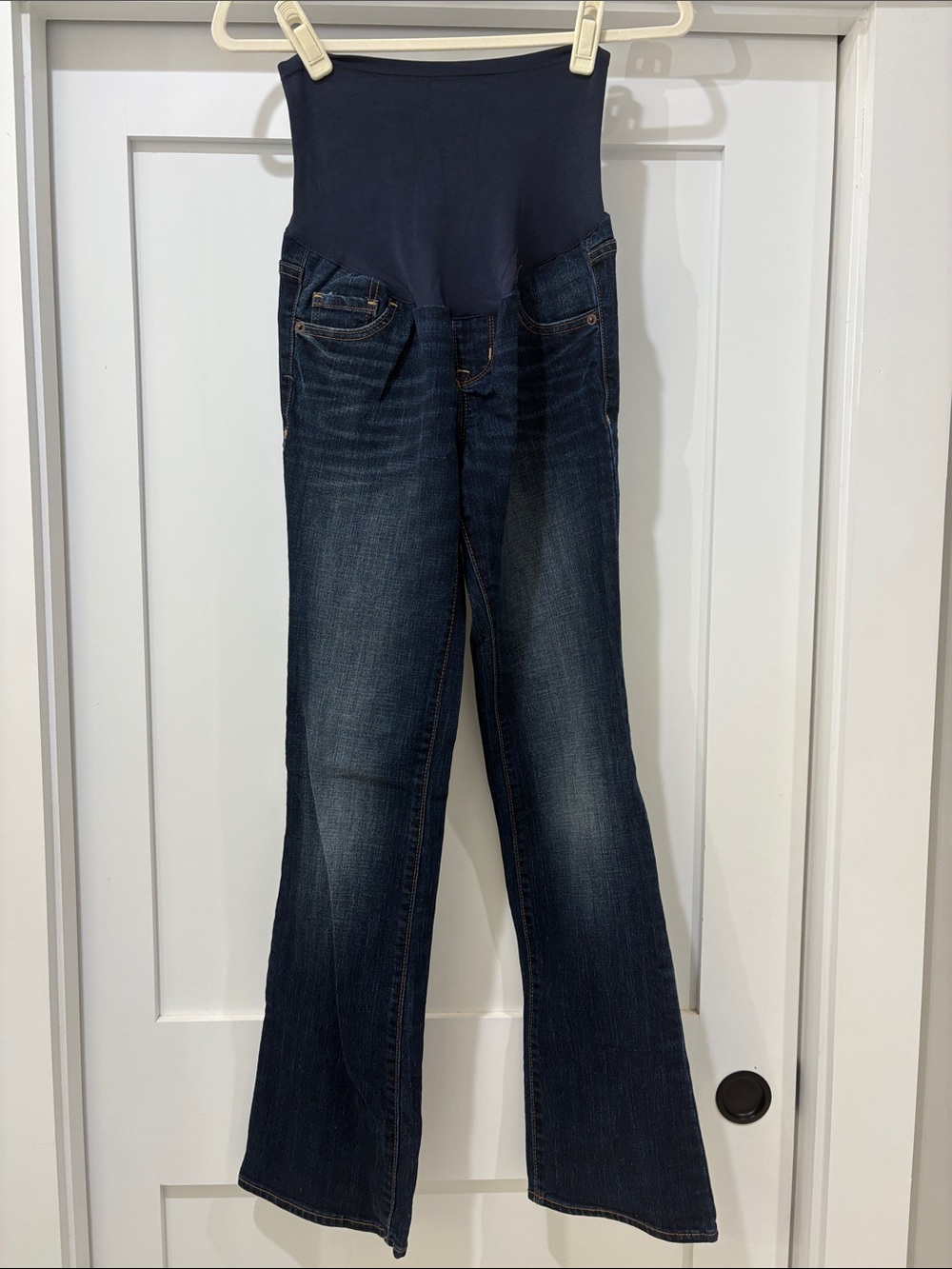 Old Navy Dark Blue Maternity Flare Jeans with Navy Belly Panel